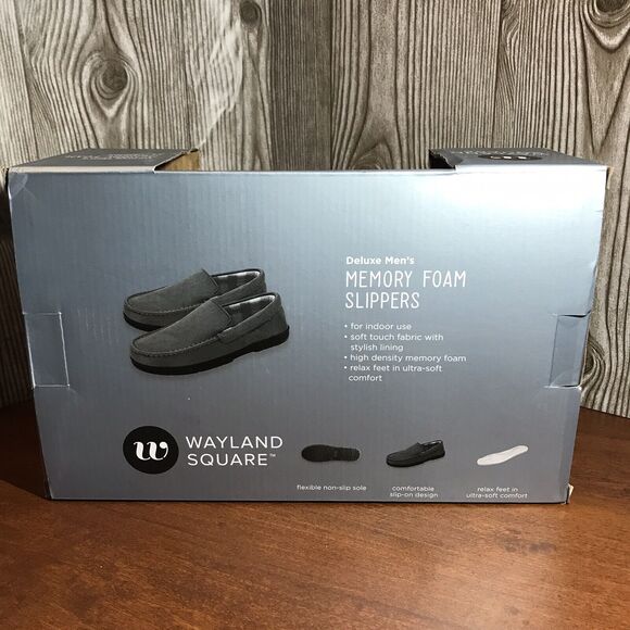 Wayland Square Slippers Deluxe Men's Memory Foam Size Small 6-7 Father's Day NEW - Picture 2 of 8